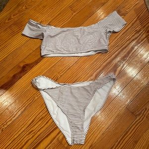 Striped Off Shoulder Bikini - Currently in storage. Comment if interested
